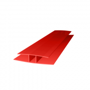 Профиль соединительный для  поликарбоната 8,0 мм Красный 6 м