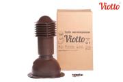 Труба вентиляционная Viotto D-110 мм, для фальц. кровли и гибкой черепицы (Коричневая) с утеплителем