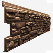 Сайдинг LUX под камень, Docke Rocky, кедровый орех 1787*285 мм